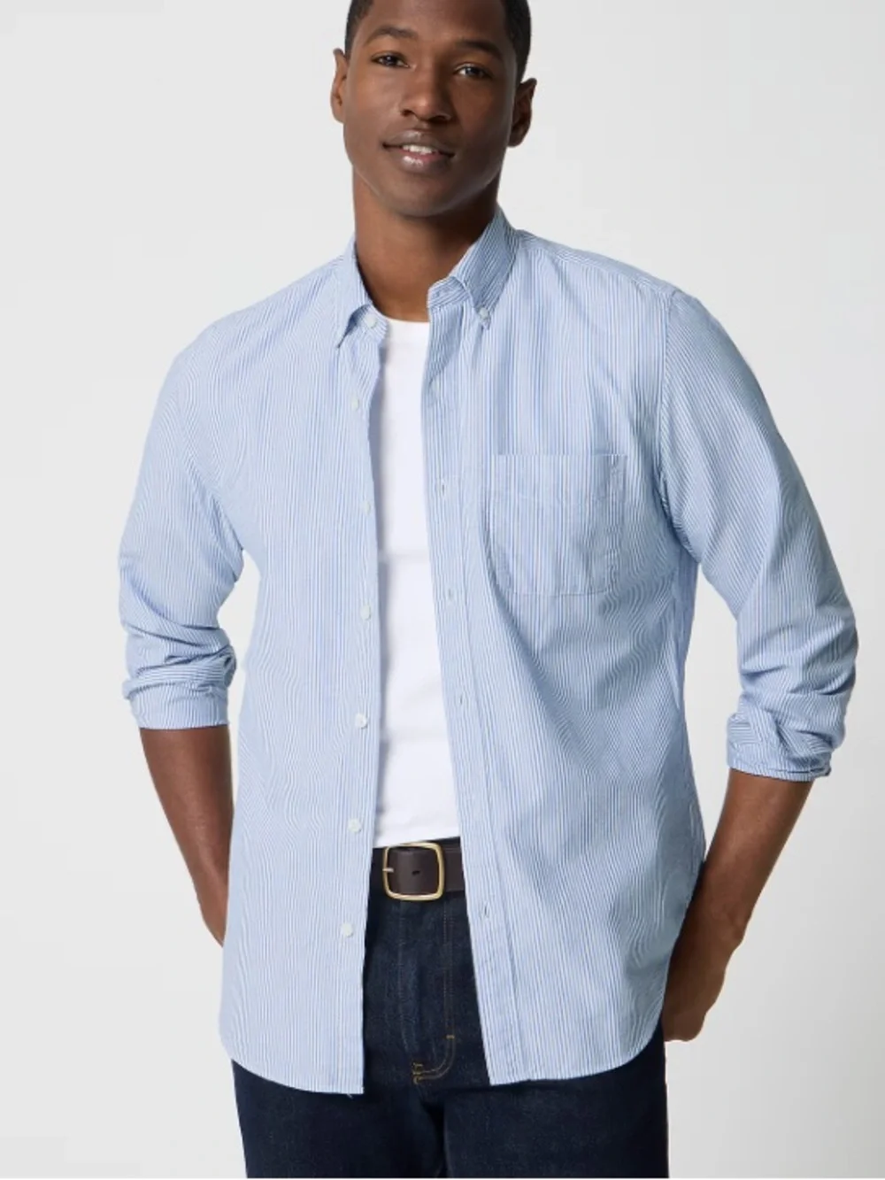 J crew bright Baltic stripe Classic-fit Everyday oxford shirt